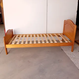 Cama 90x200 Madera,somier articulado.