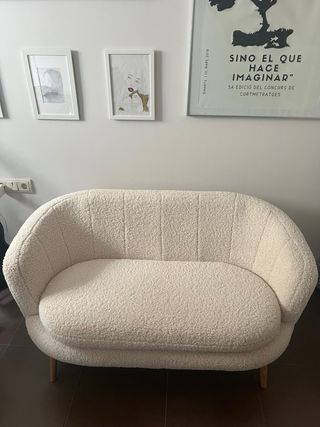 Sofá 2 plazas borrego blanco