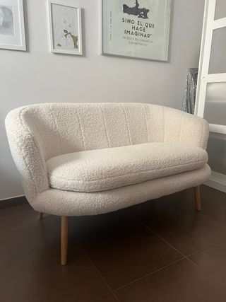 Sofá 2 plazas borrego blanco