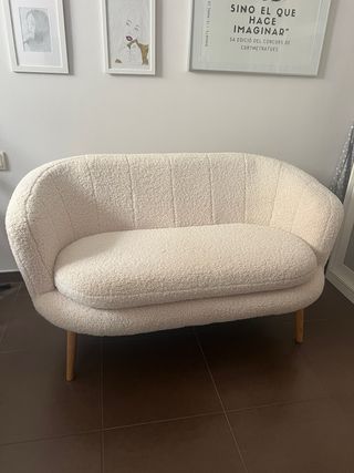 Sofá 2 plazas borrego blanco