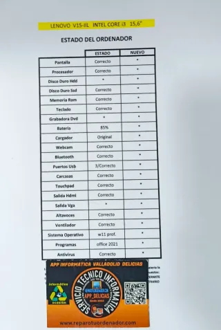 Lenovo V15-IIL i3 8GB RAM 240GB SSD