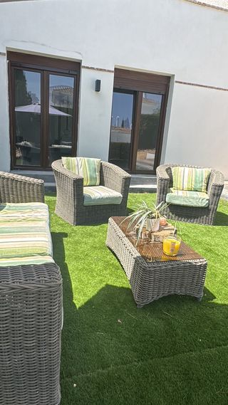 Conjunto Sofás y Sillones Exterior Mimbre