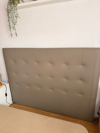 Cabecero polipiel beige/gris