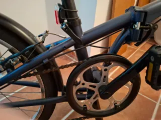 Bicicleta Plegable Azul con Cesta