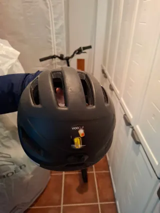 Bicicleta Plegable Azul con Cesta