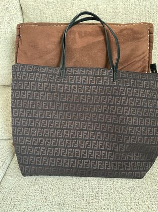 Borsa Fendi Nera con Logo Marrone
