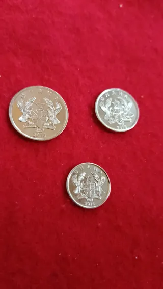 Lote 3 monedas Ghana 2016
