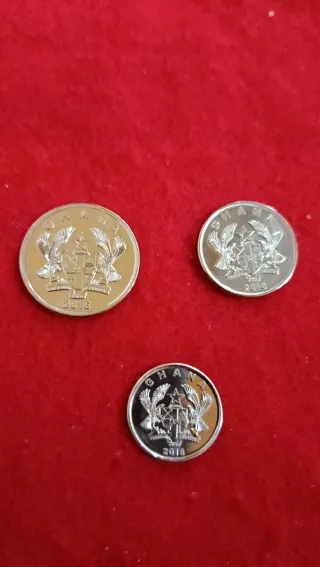 Lote 3 monedas Ghana 2016