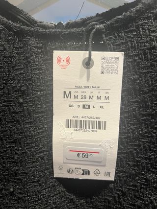 Vestido largo Zara negro/azul Talla M