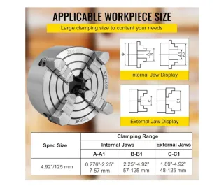 Mandril Torno Mophorn K72-125 Autocentrante