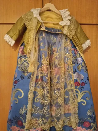 Traje de Fallera Niña Oro y Rosa y Oro y azul