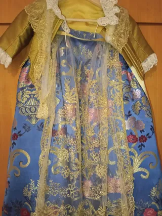 Traje de Fallera Niña Oro y Rosa y Oro y azul