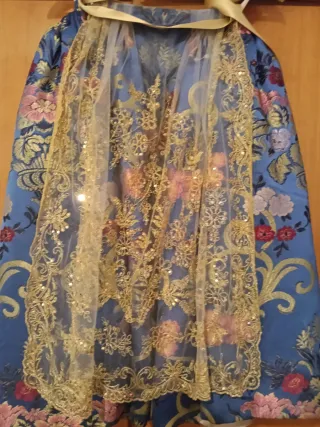 Traje de Fallera Niña Oro y Rosa y Oro y azul