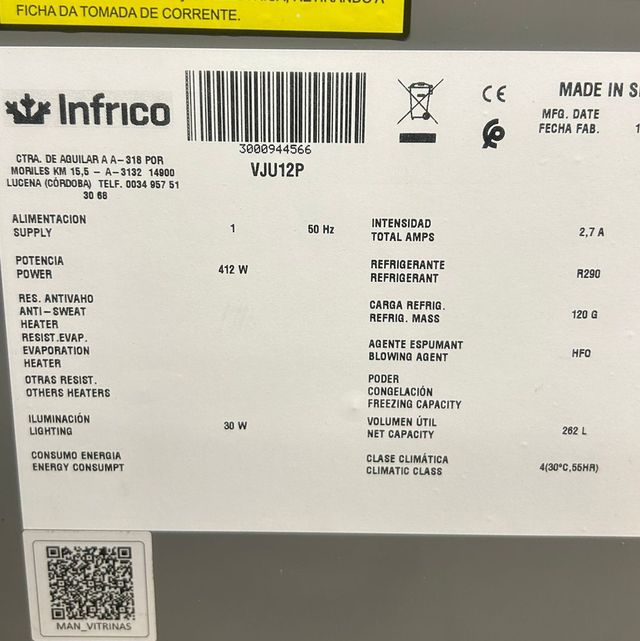 VITRINA EXPOSITORA - INFRICO