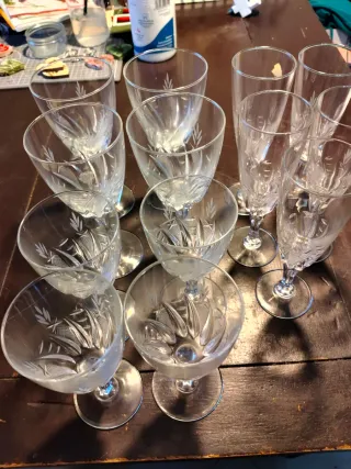 Set Calici Cristallo Inciso