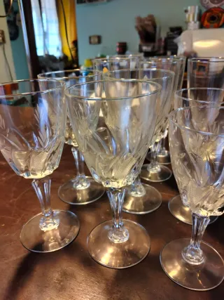 Set Calici Cristallo Inciso