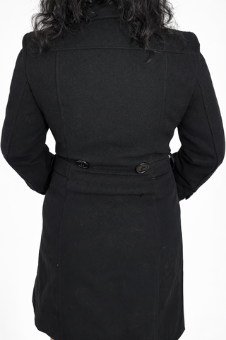Black coat for WOMEN in wool Made in Italy
