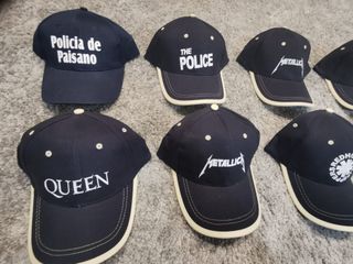 Lote 10 gorras rock Police AC/DC Queen + más