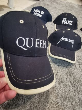 Lote 10 gorras rock Police AC/DC Queen + más