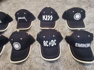 Lote 10 gorras rock Police AC/DC Queen + más