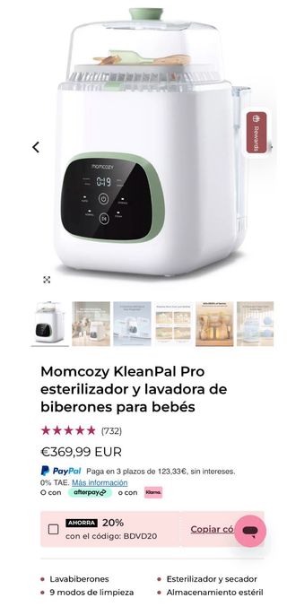 Momcozy Lavadora y Esterilizadora. De 379 por 195