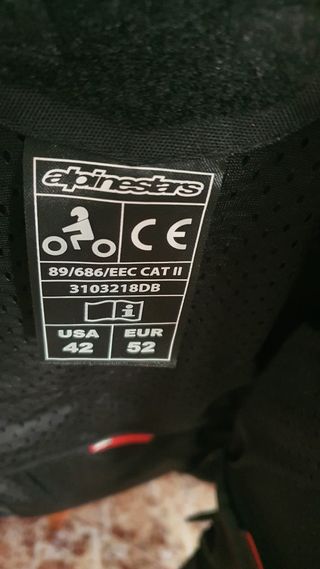 Chaqueta Moto Alpinestars Piel Negra Talla L