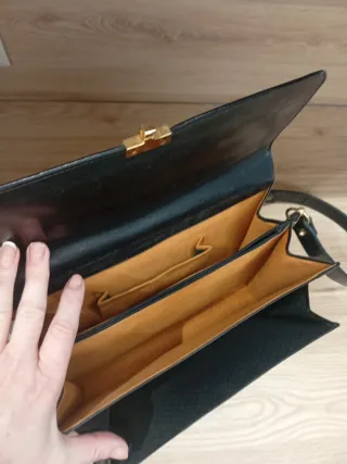 Bolso de piel cuero negro para hombre