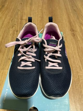 Zapatillas Skechers Flex Appeal 4.0 Azul/Rosa