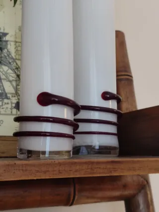 Pareja Jarrones Vintage Cristal