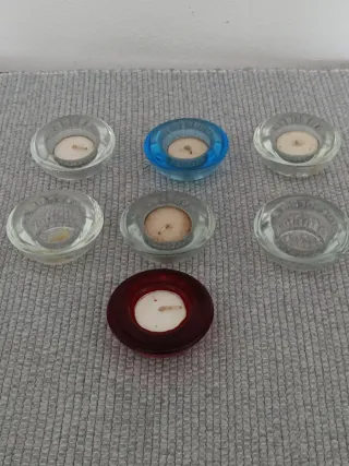 Conjunto 7 Porta-velas Vidro Coloridos