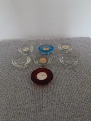 Conjunto 7 Porta-velas Vidro Coloridos