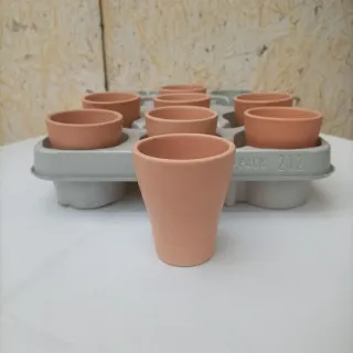 Set 8 Mini Vasi Rosa Salmone Ceramica