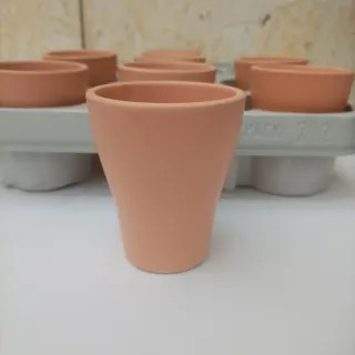 Set 8 Mini Vasi Rosa Salmone Ceramica