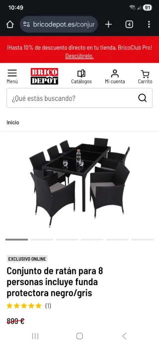 Conjunto ratán 8 personas funda protectora nuevo