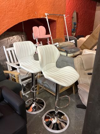 Juego 2 Taburetes Altos Cocina Blanco