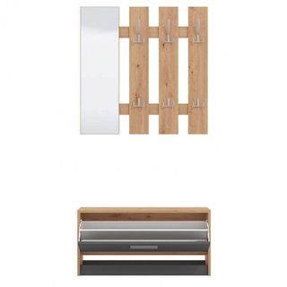 Mobile Ingresso Appendiabiti Grigio Rovere 202cm