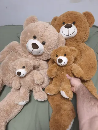 Oso de peluche grande y pequeño