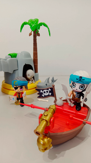 Pinypon Isla Capitán Caimán y Bote Pirata