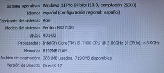 PC i5 7400-8GB RAM-SSD-HDD-GTX1050 2GB-W 11