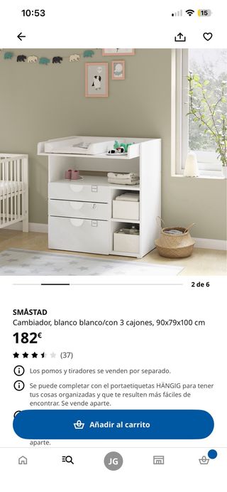 Cambiador Ikea Blanco y escritorio evolutivo