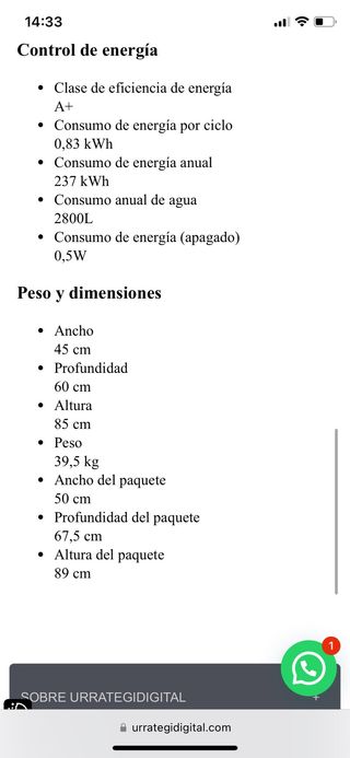 Lavavajillas Indesit Blanco pequeño