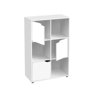 Estantería 6 huecos madera 2 colores