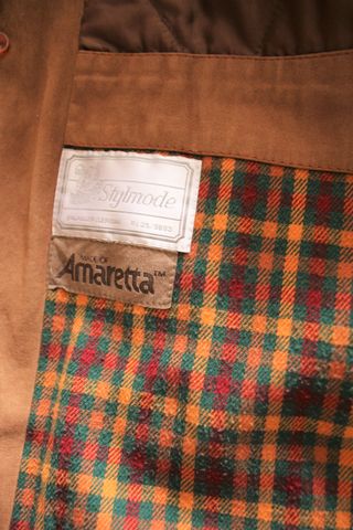 Cappotto in pelle scamosciata uomo marrone XL