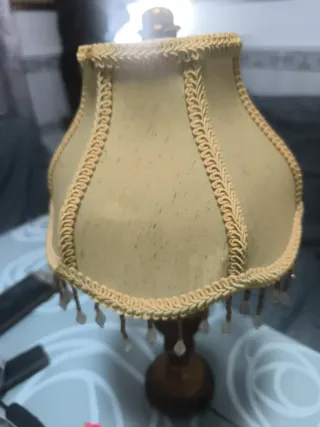 Lamparita vintage tela y cristal