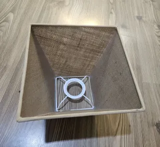 Pantalla lámpara tela saco beige