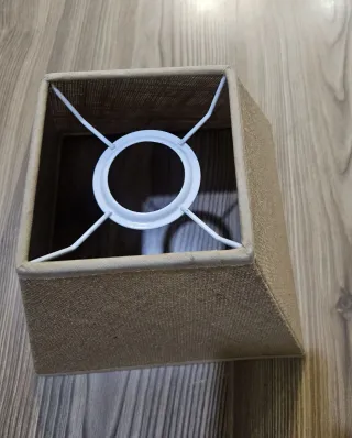 Pantalla lámpara tela saco beige