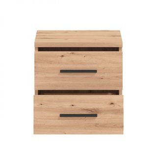Comodino Moderno 2 Cassetti Rovere Chiaro 44,5 cm