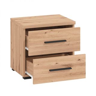 Comodino Moderno 2 Cassetti Rovere Chiaro 44,5 cm