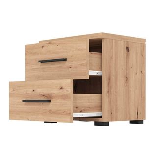 Comodino Moderno 2 Cassetti Rovere Chiaro 44,5 cm