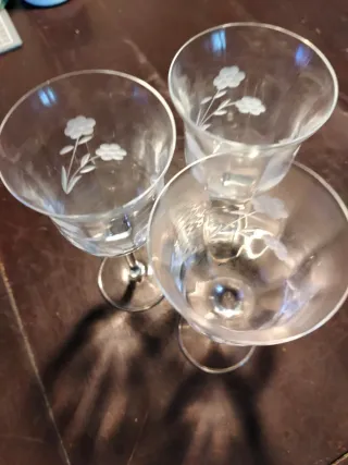 Set 3 Calici Vetro Decorati